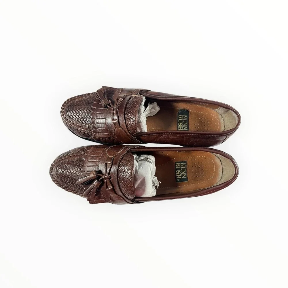 Nunn Bush Men's Brown Leather Tassel Loafer Shoes Size 10